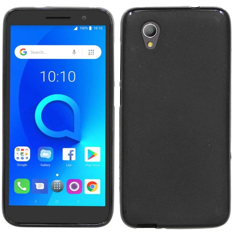 Alcatel 1 (5033D) Handy Silikon Schutzhülle Cover Case Schwarz