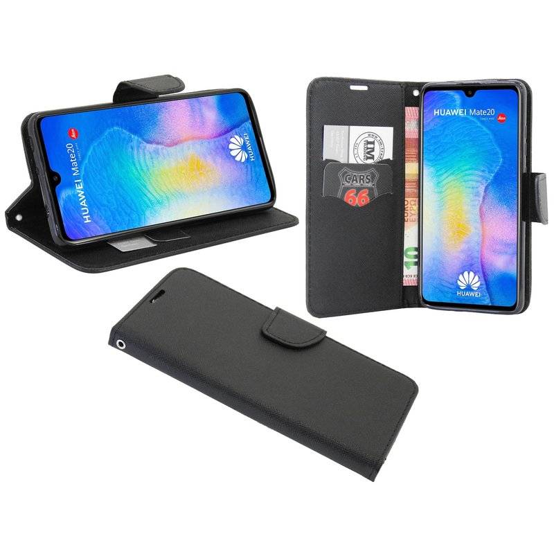 Huawei Mate 20 Tasche Flip Case Buchtasche Schutzhülle Schwarz