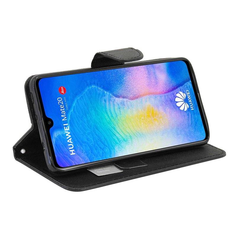 Huawei Mate 20 Tasche Flip Case Buchtasche Schutzhülle Schwarz