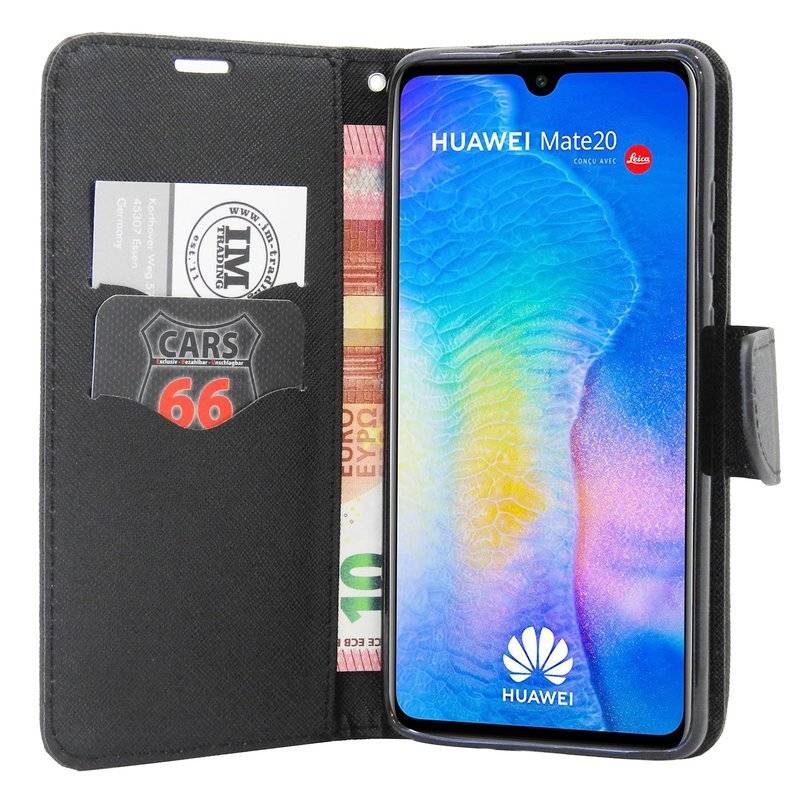 Huawei Mate 20 Tasche Flip Case Buchtasche Schutzhülle Schwarz
