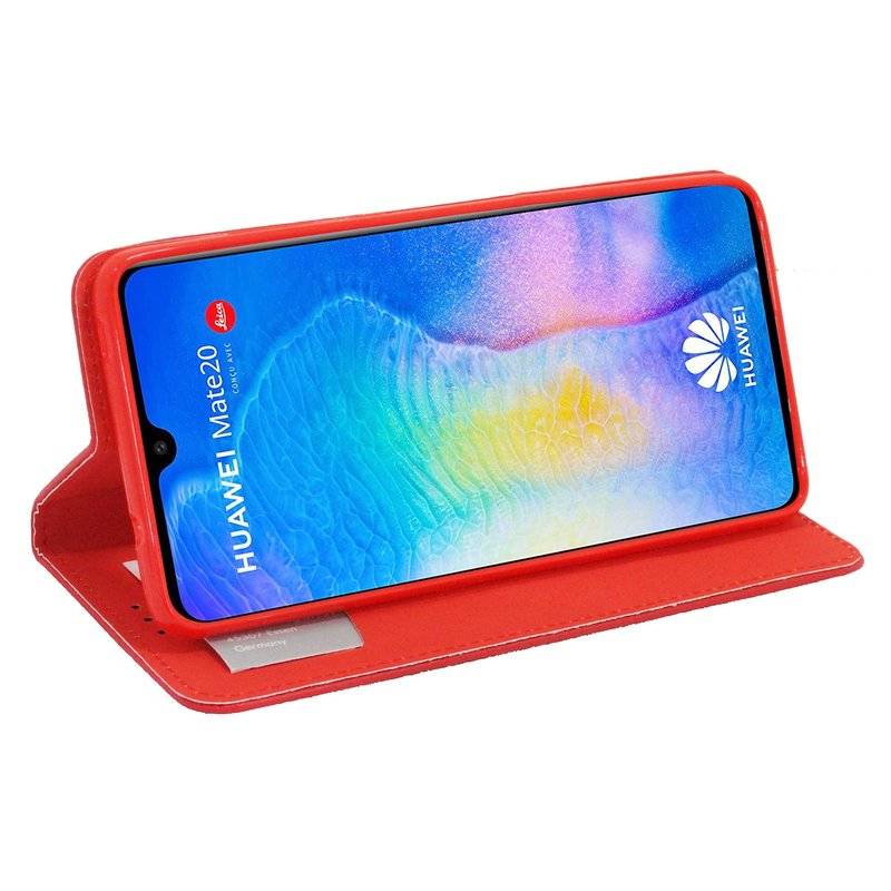 Huawei Mate 20 Tasche Flip Case Buchtasche Schutzhülle Rot