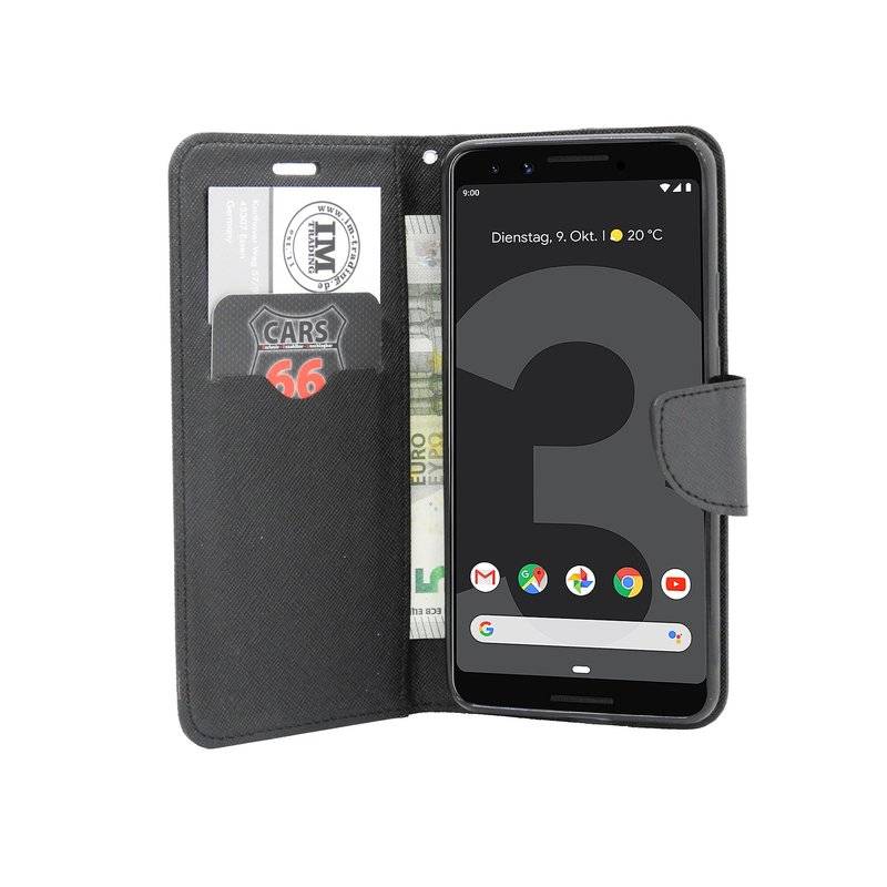 Google Pixel 3 XL Tasche Flip Case Handy Schutzhülle Schwarz