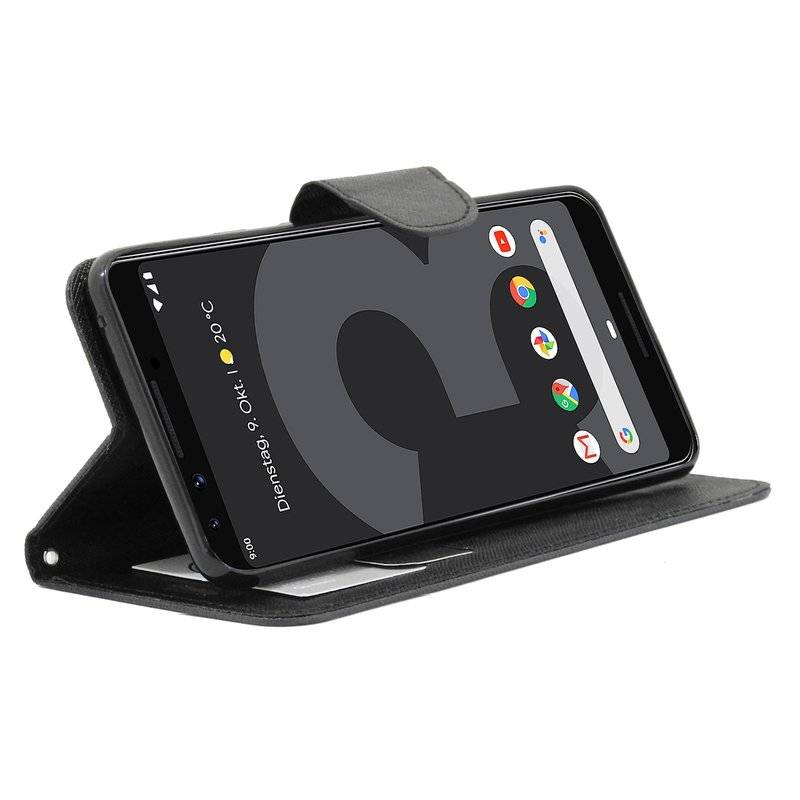 Google Pixel 3 XL Tasche Flip Case Handy Schutzhülle Schwarz