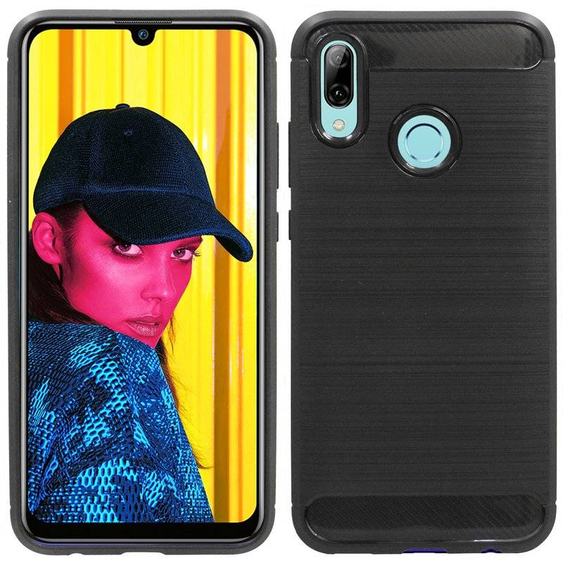 HONOR 10 LITE Silikon Hülle Cover Case Carbon Schwarz