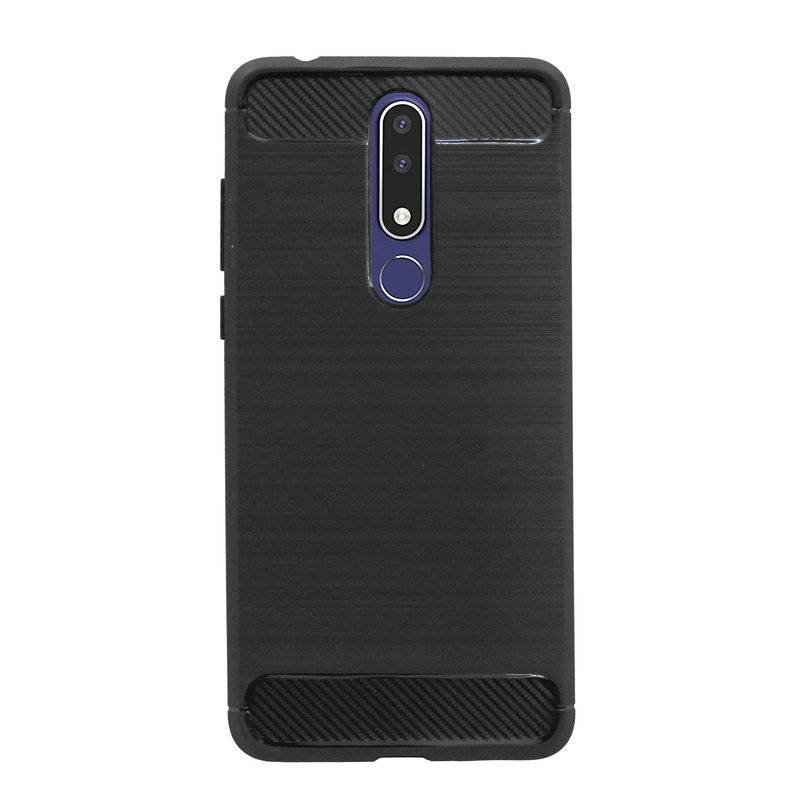 Nokia 3.1 PLUS Silikon Hülle Cover Case Carbon Schwarz