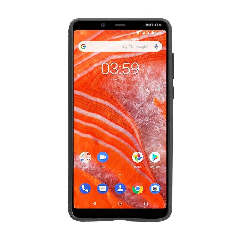 Nokia 3.1 PLUS Silikon Hülle Cover Case Carbon Schwarz
