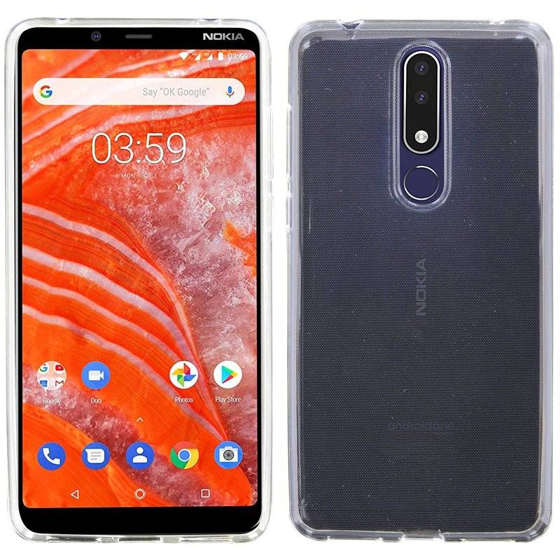 Nokia 3.1 PLUS Silikon Hülle Cover Case Bumper Transparent