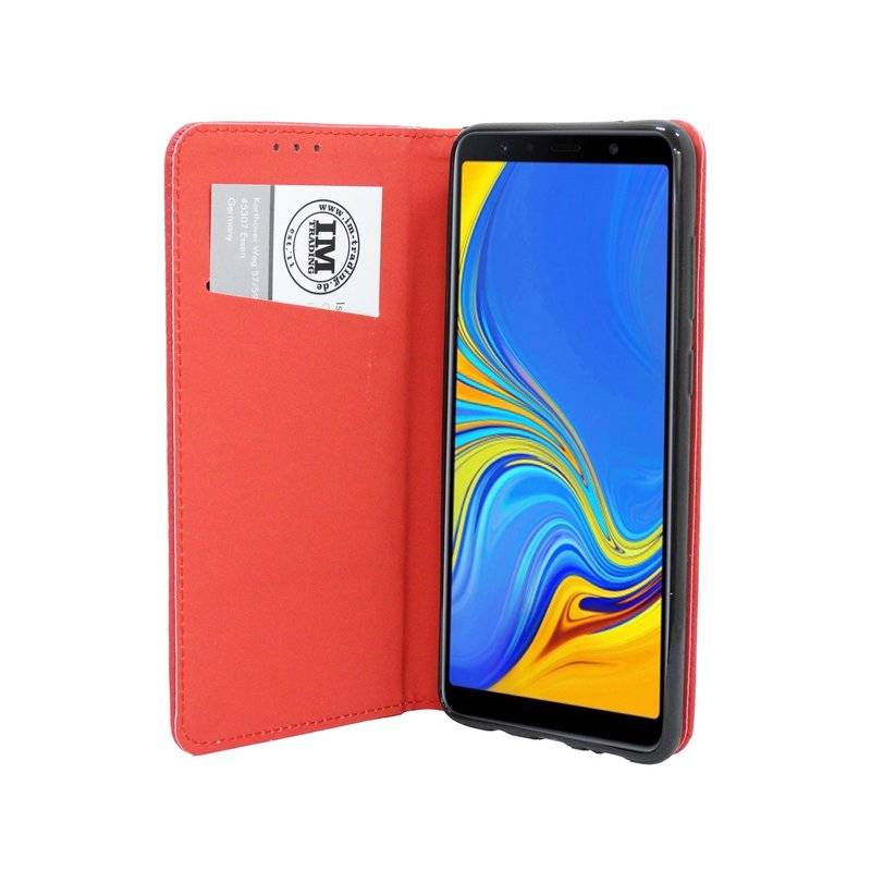 Samsung Galaxy A7 2018 ( A750F ) Tasche Flip Case Schutzhülle Rot