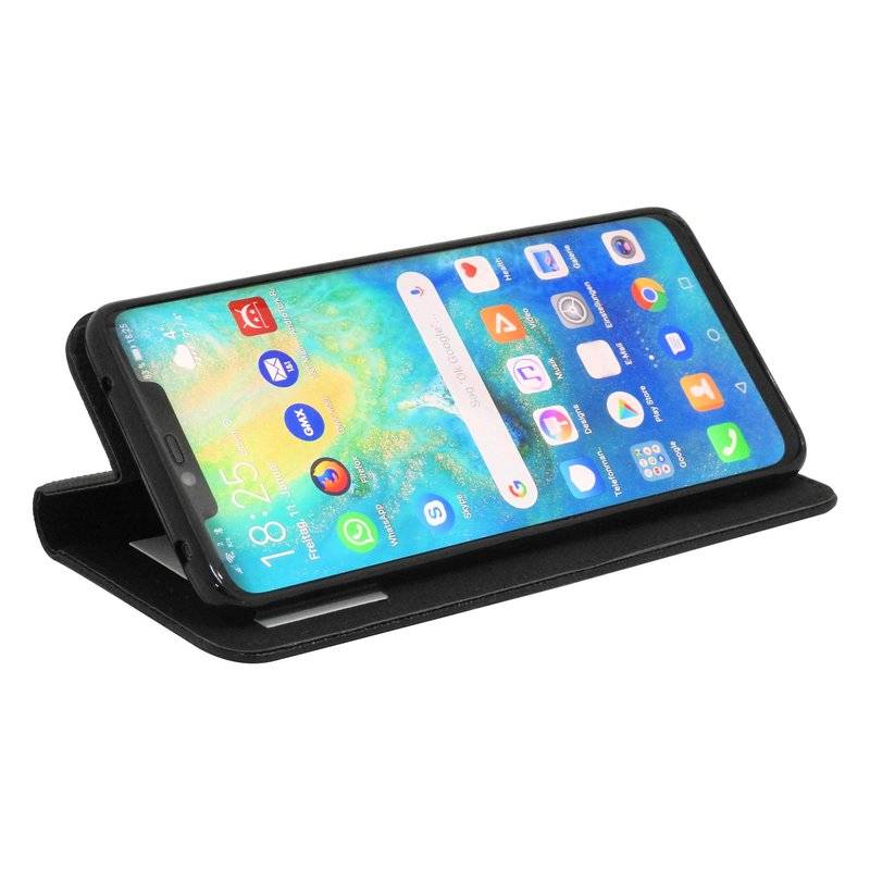 Huawei Mate 20 PRO Tasche Flip Case Schutzhülle mit Kartenfach Schwarz