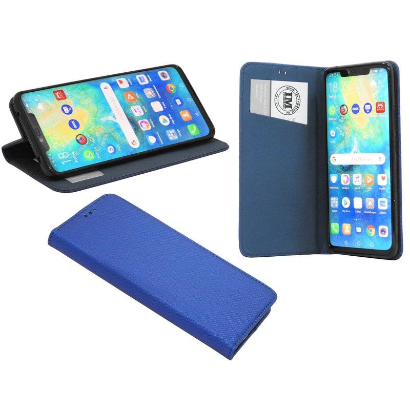 Huawei Mate 20 PRO Tasche Flip Case Schutzhülle mit Kartenfach Schwarz