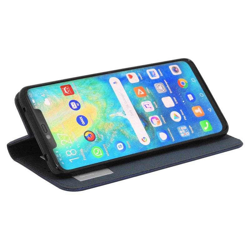 Huawei Mate 20 PRO Tasche Flip Case Schutzhülle mit Kartenfach Schwarz