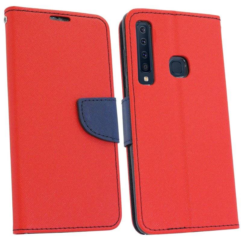 Samsung Galaxy A9 2018 Tasche Flip Case Schutzhülle Rot-Blau
