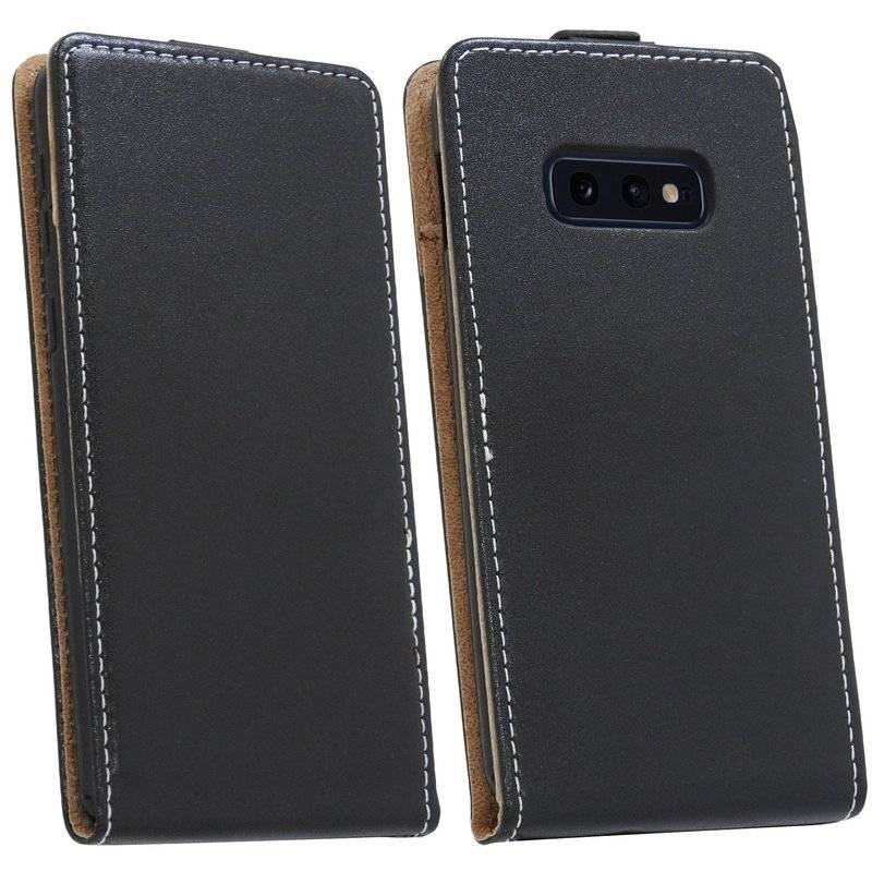 Flip Case kompatibel mit SAMSUNG GALAXY S10e (G970F) Handy Tasche vertikal aufklappbar Schutzhülle Klapp Hülle Schwarz