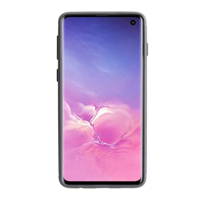 Silikon Hülle Carbon kompatibel mit SAMSUNG GALAXY S10 (G973F) TPU Case Soft Handyhülle Cover Schutzhülle Schwarz