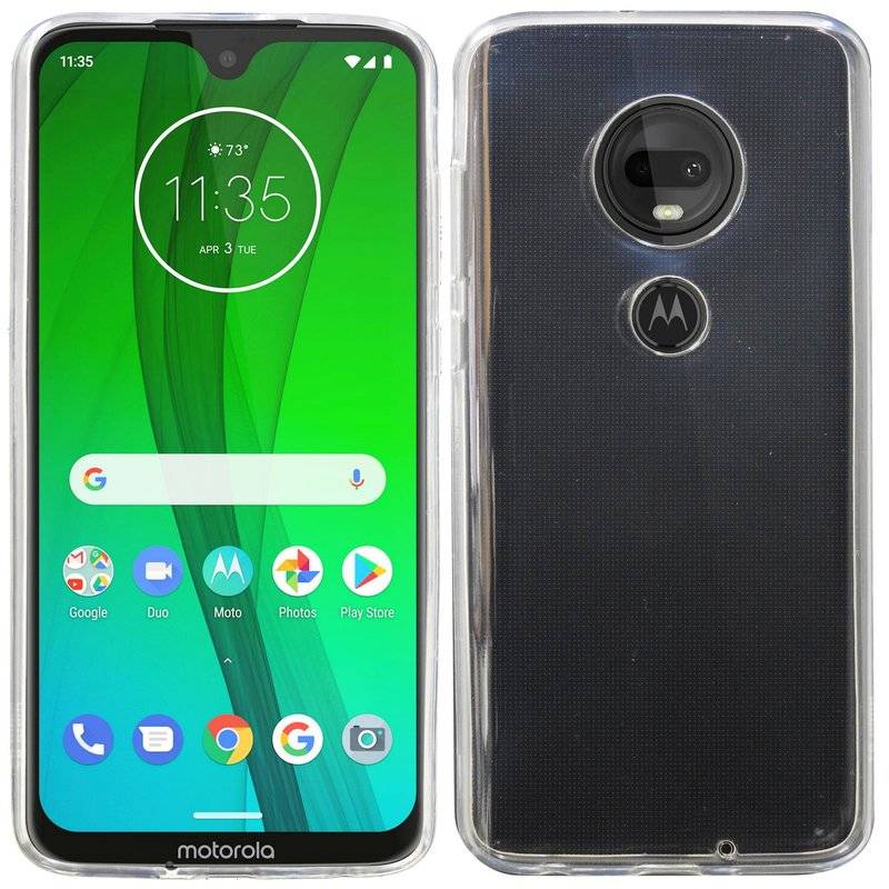 Silikon Hülle Basic kompatibel mit MOTOROLA MOTO G7 PLUS Case TPU Soft Handy Cover Schutz Transparent