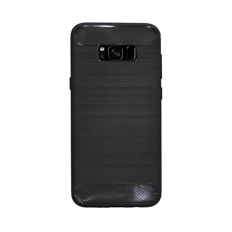 Silikon Hülle Carbon kompatibel mit Samsung Galaxy S8 PLUS (G955F) TPU Case Soft Handyhülle Cover Schutzhülle Schwarz