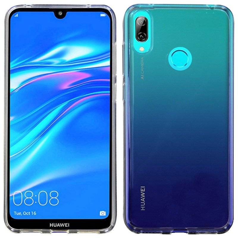 Silikon Hülle Basic kompatibel mit HUAWEI Y7 2019 Case TPU Soft Handy Cover Schutz Transparent