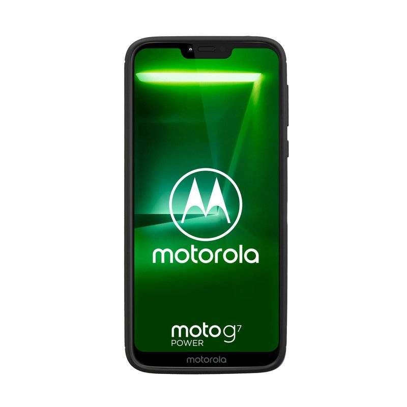 Silikon Hülle Carbon kompatibel mit MOTOROLA MOTO G7 POWER TPU Case Soft Handyhülle Cover Schutzhülle Schwarz