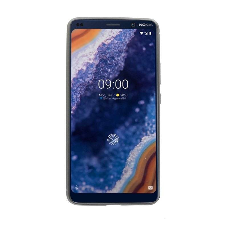 Silikon Hülle Carbon kompatibel mit NOKIA 9 PureView TPU Case Soft Handyhülle Cover Schutzhülle Schwarz