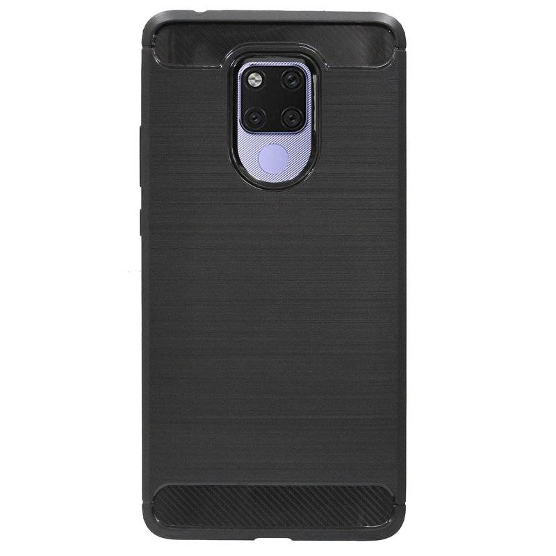Silikon Hülle Carbon kompatibel mit HUAWEI MATE 20X TPU Case Soft Handyhülle Cover Schutzhülle Schwarz