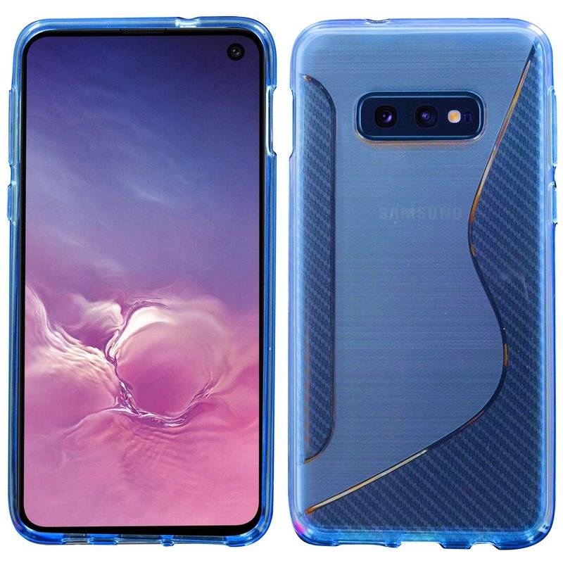 S-Line Hülle Bumper kompatibel mit Samsung Galaxy S10e G970F Silikonhülle Stoßfest Handyhülle TPU Case Cover Blau