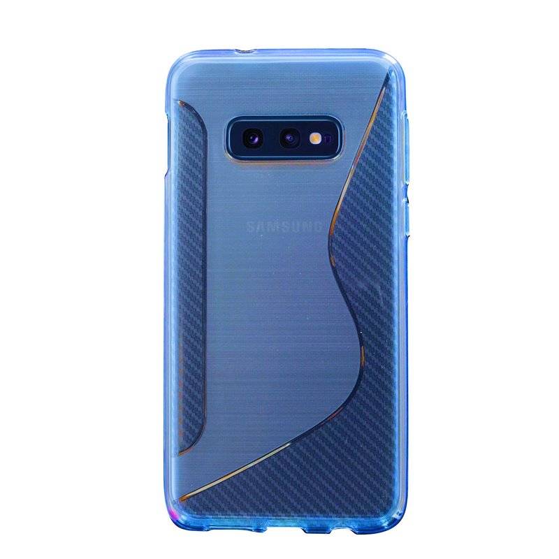 S-Line Hülle Bumper kompatibel mit Samsung Galaxy S10e G970F Silikonhülle Stoßfest Handyhülle TPU Case Cover Blau