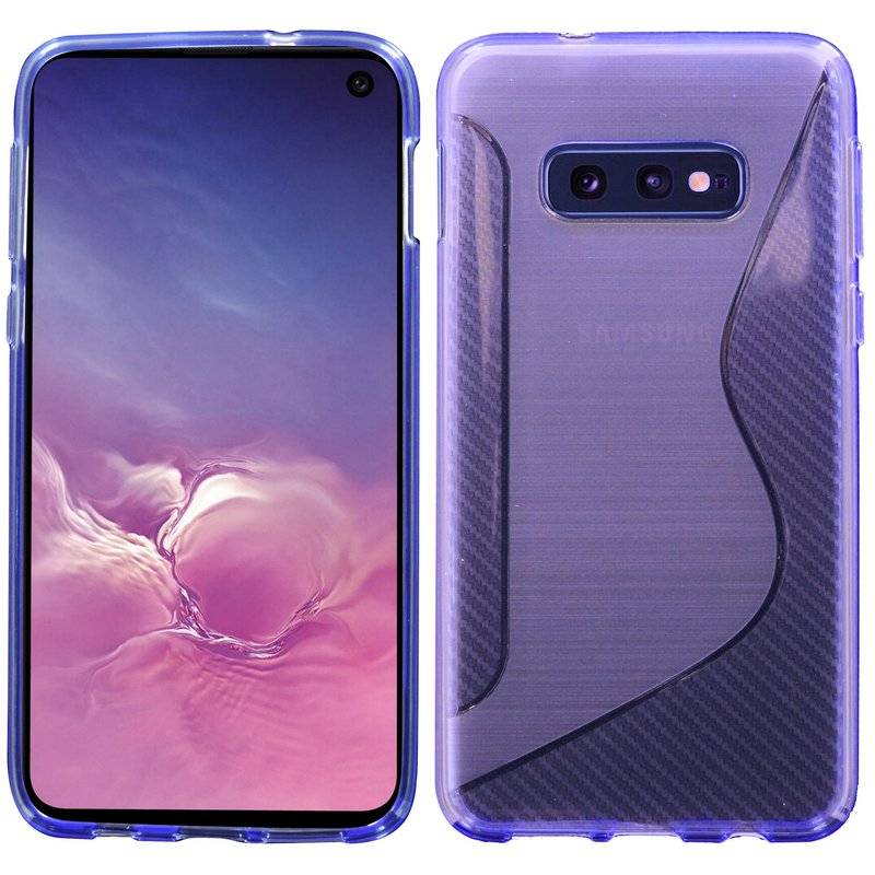 S-Line Hülle Bumper kompatibel mit Samsung Galaxy S10e G970F Silikonhülle Stoßfest Handyhülle TPU Case Cover Lila