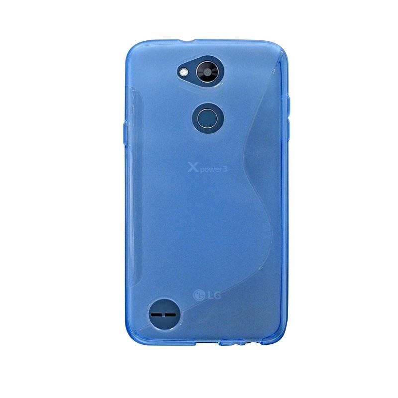 S-Line Hülle Bumper kompatibel mit LG X POWER 3 Silikonhülle Stoßfest Handyhülle TPU Case Cover Blau