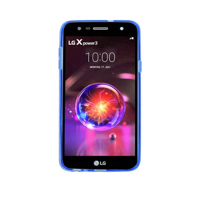 S-Line Hülle Bumper kompatibel mit LG X POWER 3 Silikonhülle Stoßfest Handyhülle TPU Case Cover Blau
