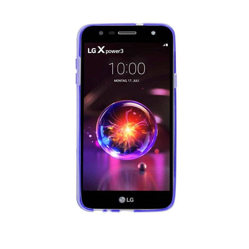 S-Line Hülle Bumper kompatibel mit LG X POWER 3 Silikonhülle Stoßfest Handyhülle TPU Case Cover Lila