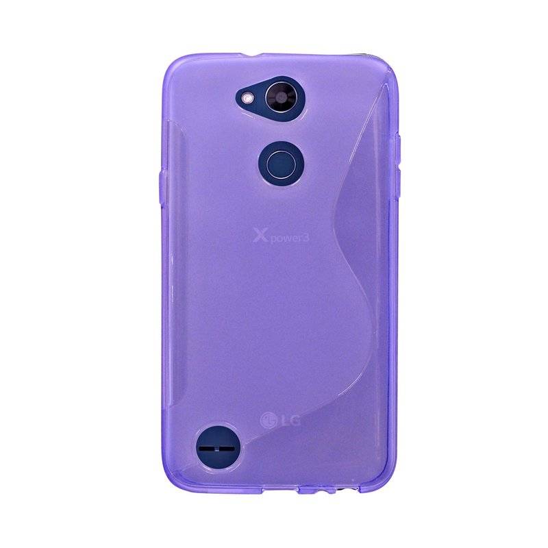 S-Line Hülle Bumper kompatibel mit LG X POWER 3 Silikonhülle Stoßfest Handyhülle TPU Case Cover Lila