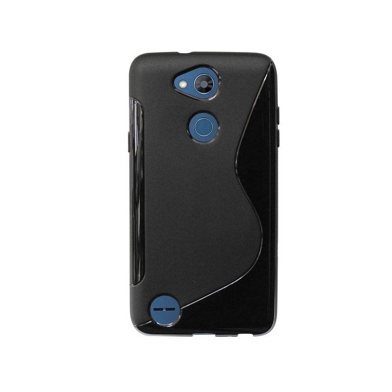 S-Line Hülle Bumper kompatibel mit LG X POWER 3 Silikonhülle Stoßfest Handyhülle TPU Case Cover Schwarz