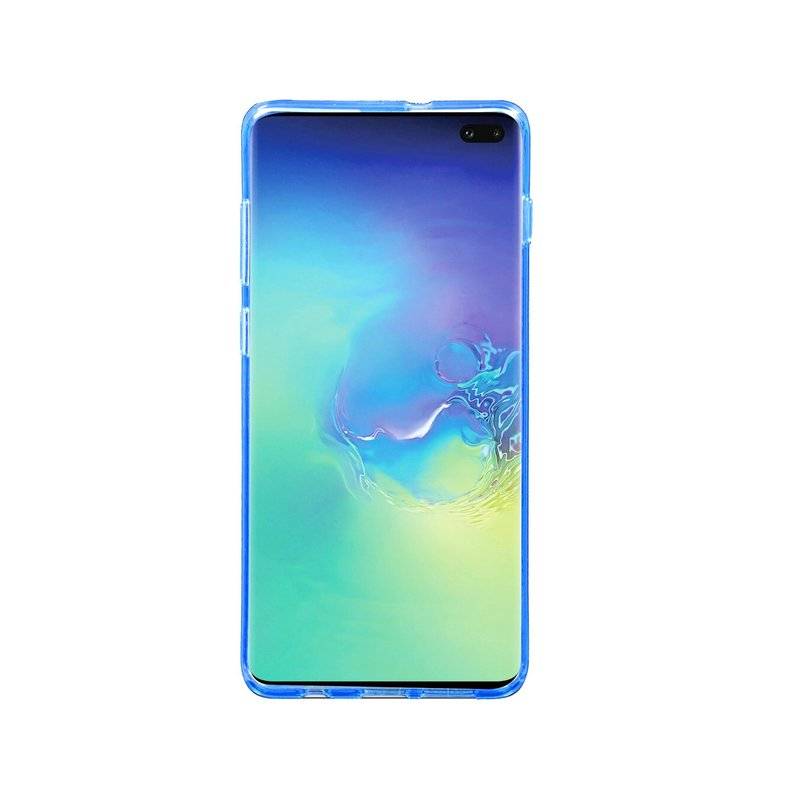S-Line Hülle Bumper kompatibel mit Samsung Galaxy S10 Plus G975F Silikonhülle Stoßfest Handyhülle TPU Case Cover Blau