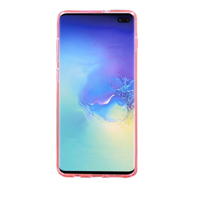 S-Line Hülle Bumper kompatibel mit Samsung Galaxy S10 Plus G975F Silikonhülle Stoßfest Handyhülle TPU Case Cover Pink