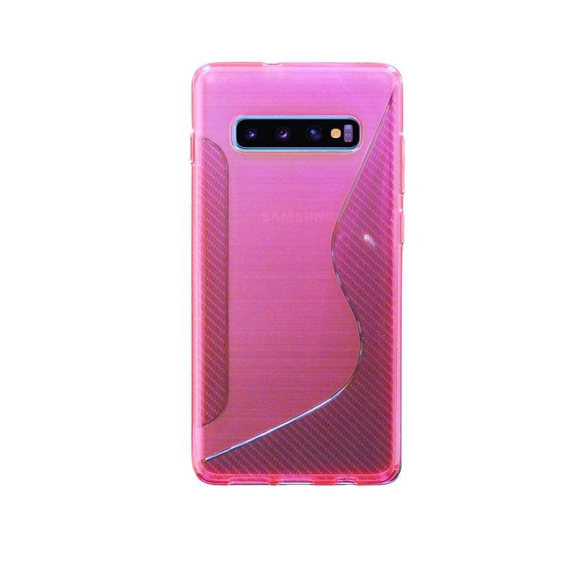 S-Line Hülle Bumper kompatibel mit Samsung Galaxy S10 Plus G975F Silikonhülle Stoßfest Handyhülle TPU Case Cover Pink