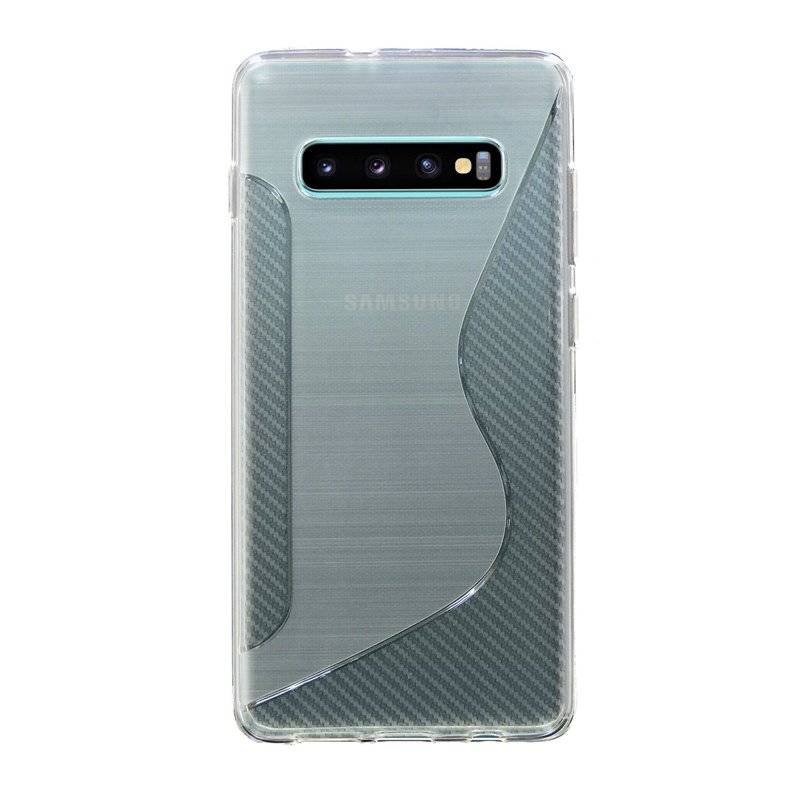 S-Line Hülle Bumper für Samsung Galaxy S10 Plus G975F Silikonhülle Stoßfest Handyhülle TPU Case Cover Transparent