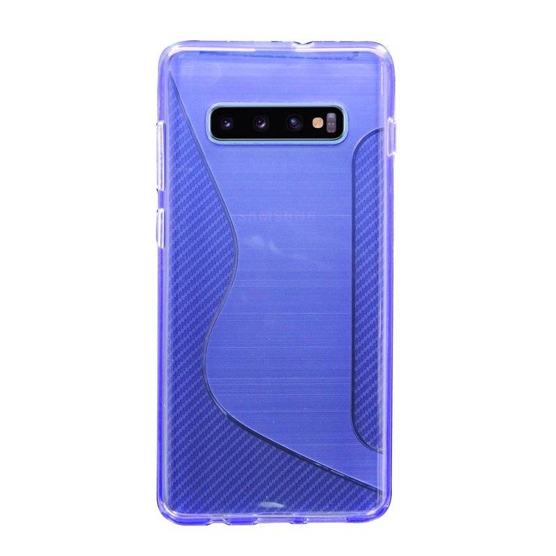 S-Line Hülle Bumper kompatibel mit Samsung Galaxy S10 G973F Silikonhülle Stoßfest Handyhülle TPU Case Cover Lila