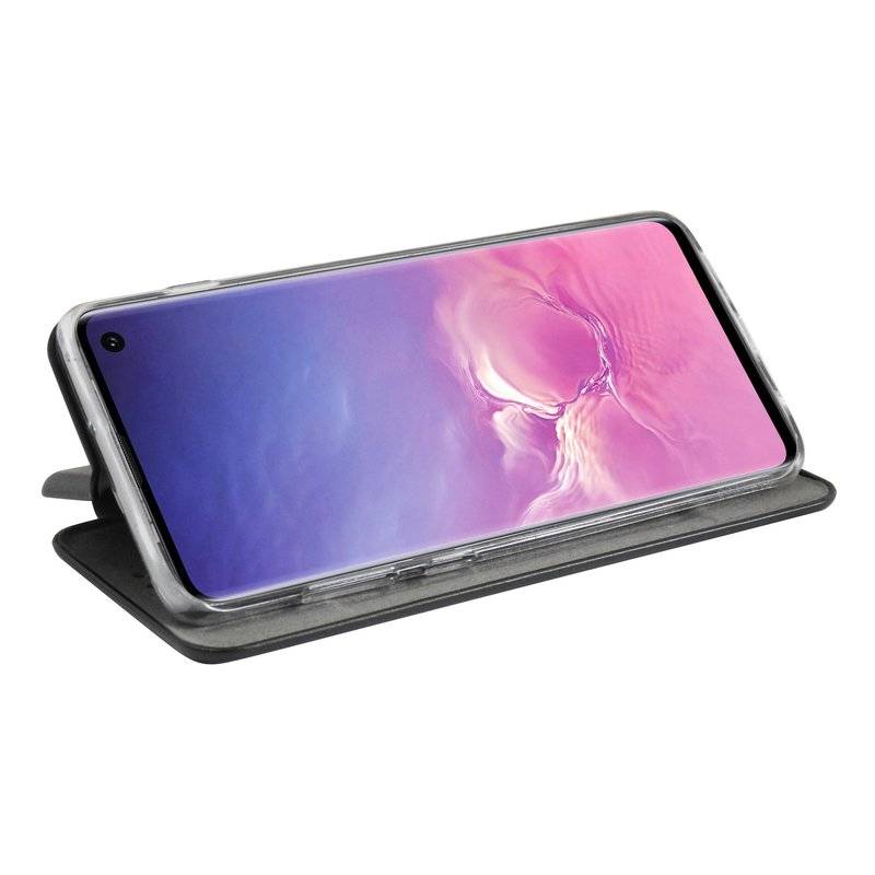 Buch Tasche Elegance für SAMSUNG GALAXY S10 (G973F) Handy Hülle Etui Schutzhülle mit Standfunktion, Kartenfach Schwarz