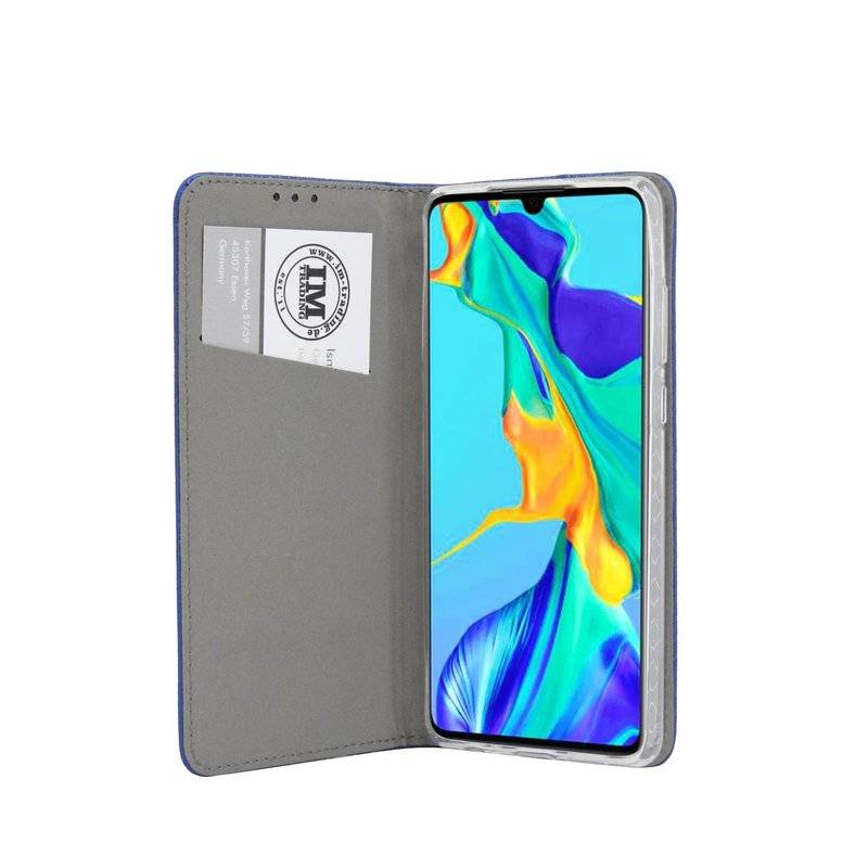 Buch Tasche Smart" für HUAWEI P30 Handy Hülle Etui Brieftasche Schutzhülle mit Standfunktion, Kartenfach Blau"