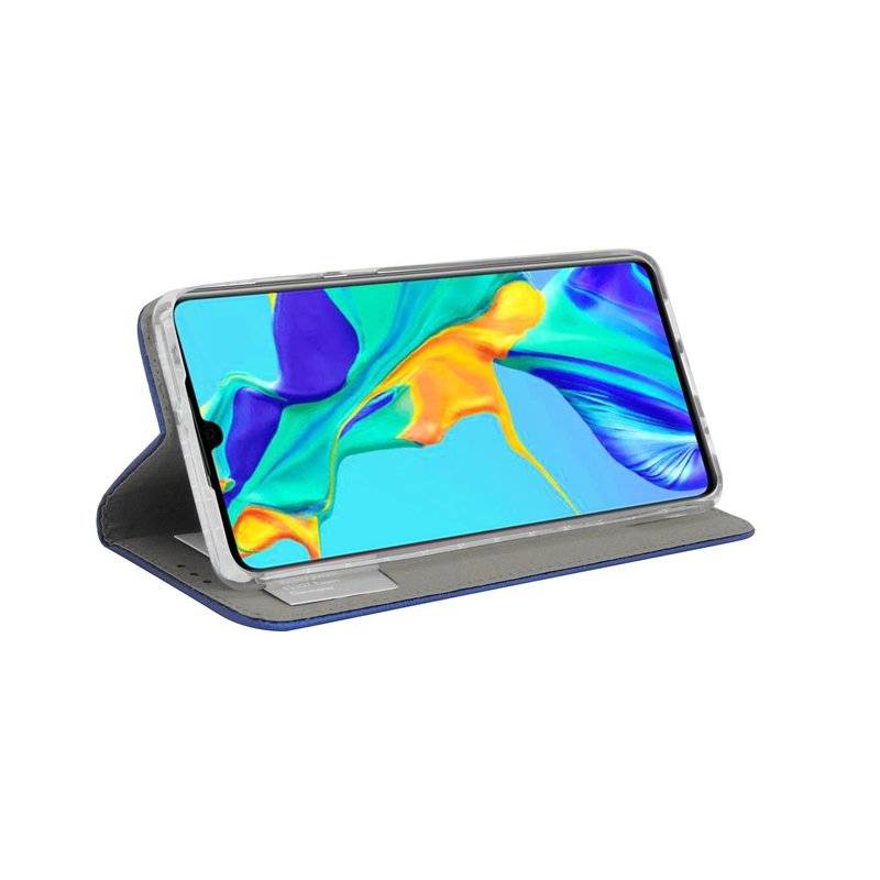 Buch Tasche Smart" für HUAWEI P30 Handy Hülle Etui Brieftasche Schutzhülle mit Standfunktion, Kartenfach Blau"