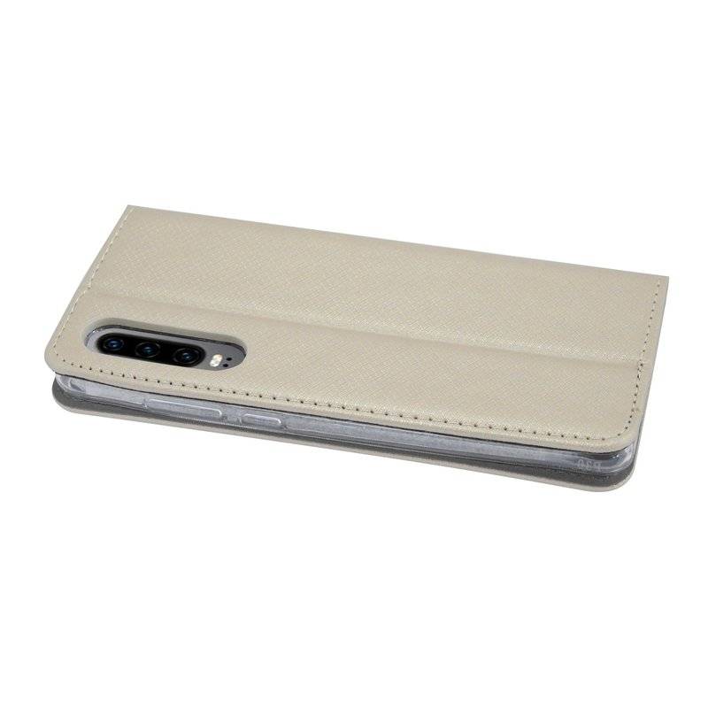 Buch Tasche Smart" für HUAWEI P30 Handy Hülle Etui Brieftasche Schutzhülle mit Standfunktion, Kartenfach Gold"