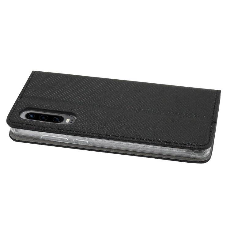 Buch Tasche Smart" für HUAWEI P30 Handy Hülle Etui Brieftasche Schutzhülle mit Standfunktion, Kartenfach Schwarz