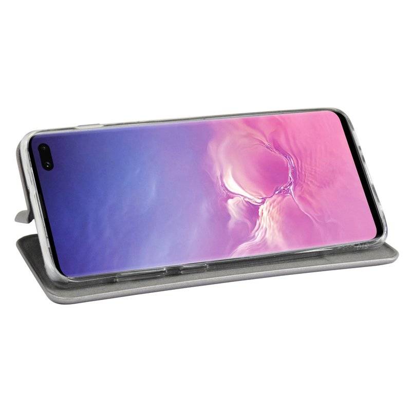 Buch Tasche Elegance für SAMSUNG GALAXY S10 PLUS G975F Handy Hülle Etui Schutzhülle mit Standfunktion Kartenfach Grau