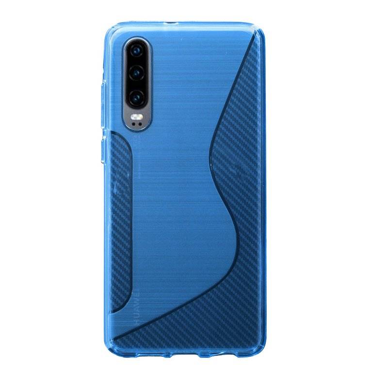 S-Line Hülle Bumper kompatibel mit HUAWEI P30 Silikonhülle Stoßfest Handyhülle TPU Case Cover Blau