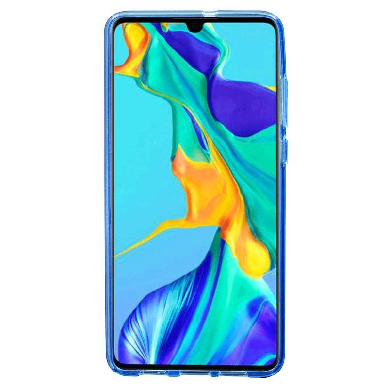 S-Line Hülle Bumper kompatibel mit HUAWEI P30 Silikonhülle Stoßfest Handyhülle TPU Case Cover Blau