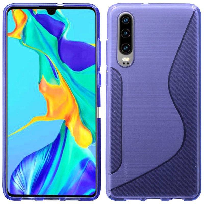 S-Line Hülle Bumper kompatibel mit HUAWEI P30 Silikonhülle Stoßfest Handyhülle TPU Case Cover Lila