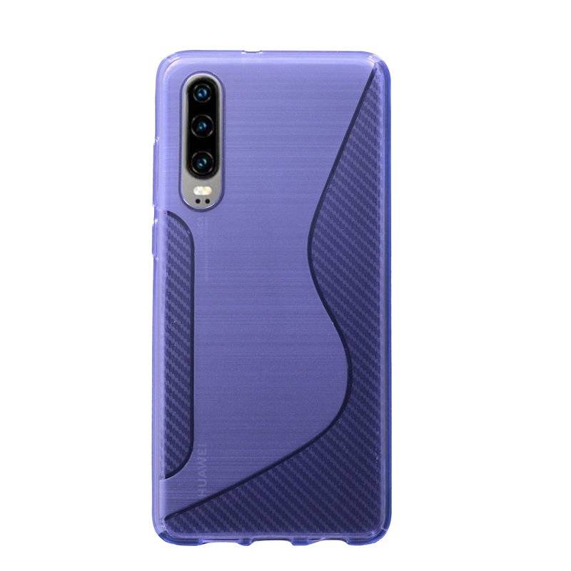 S-Line Hülle Bumper kompatibel mit HUAWEI P30 Silikonhülle Stoßfest Handyhülle TPU Case Cover Lila