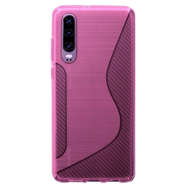 S-Line Hülle Bumper kompatibel mit HUAWEI P30 Silikonhülle Stoßfest Handyhülle TPU Case Cover Pink
