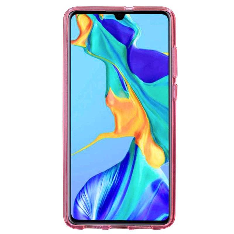 S-Line Hülle Bumper kompatibel mit HUAWEI P30 Silikonhülle Stoßfest Handyhülle TPU Case Cover Pink