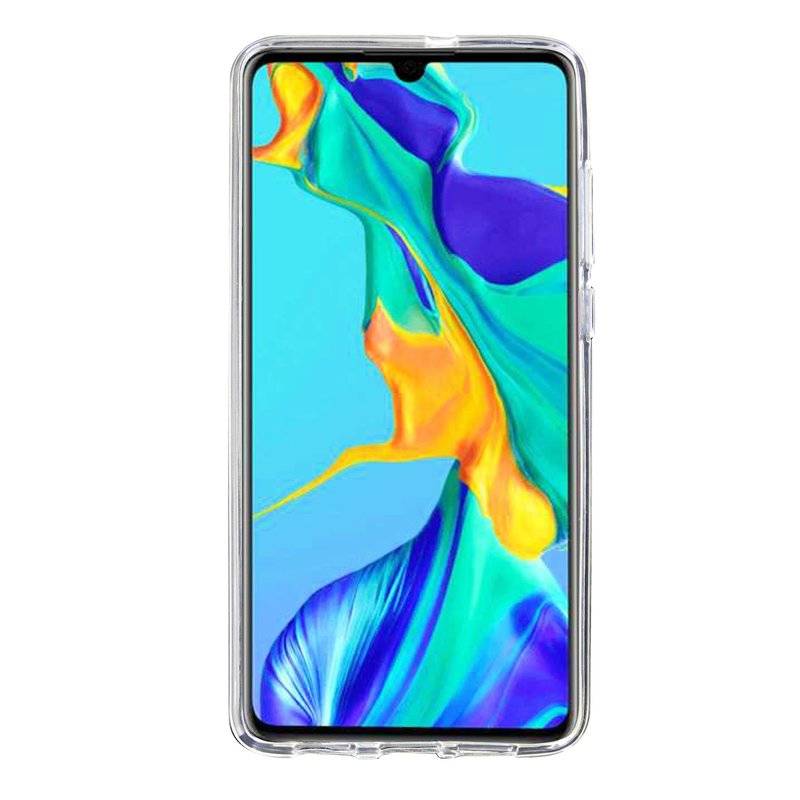 S-Line Hülle Bumper kompatibel mit HUAWEI P30 Silikonhülle Stoßfest Handyhülle TPU Case Cover Transparent